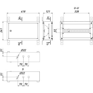 Корпус металевий e.mbox.pro.n.18 IP31 навісний на 18 модулів