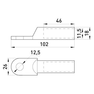 Алюмінієвий кабельний наконечник e.end.stand.a.70