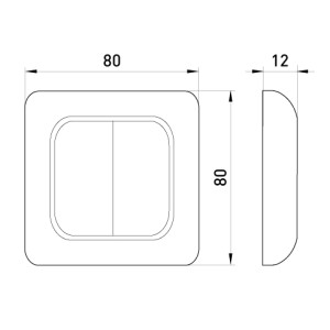 Вимикач двохклавішний, 10А, 250В