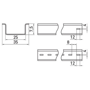 DIN-рейка e.din.stand.rail.102, 1м