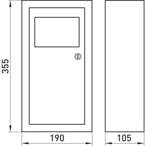 Корпус e.mbox.stand.n.f1.08.z.е металевий, під 1-ф. електронний лічильник, 8 мод., навісний, з замком.