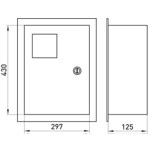 Корпус e.mbox.stand.w.f3.12.z.e металевий, під 3-ф. електронний лічильник, 12 мод., що вбудовується, з замком