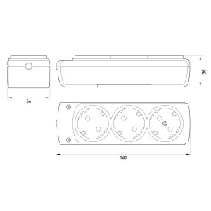 Колодка e.t.es.3.z  3 гнізда, з з/к