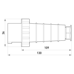 Силова вилка переносна e.plug.pro.3.63, 3п., 230В, IP 67, 63А (033)