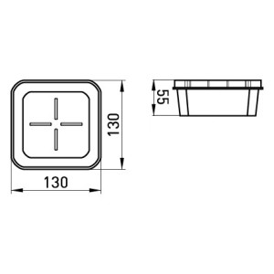 Коробка розподільча пластикова e.db.stand.130.130.55 гіпсокартон