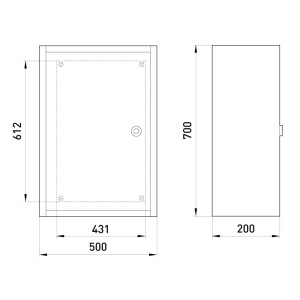 Бокс монтажний навісний БМ-75+П (500х700х200) IP54