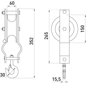 Ролік для підвіски кабелю e.roll.g.150.60
