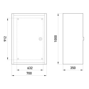 Бокс монтажний навісний БМ-100+П (700х1000х350) IP54
