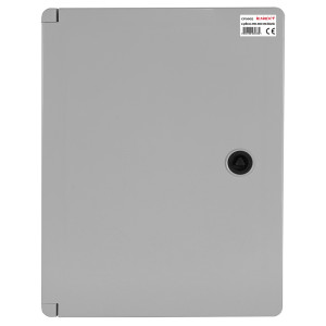 Корпус удароміцний з АБС-пластика e.plbox.250.330.130.18m.blank, 250х330х130мм, IP65 з панеллю під 18 модулів