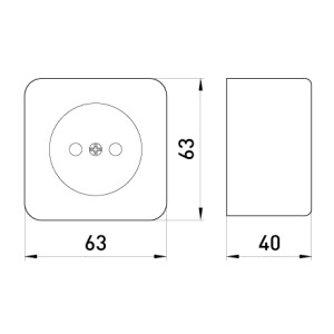 Розетка одинарна e.touch.1221.w.blister без з/к, для зовнішнього монтажу, біла, в блістерній упаковці