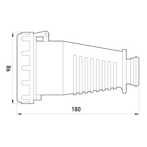 Силова розетка переносна 3Р+N+Z, 400В, 32А, IP67