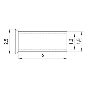 Неізольований наконечник e.terminal.stand.en.0.75.6 0,75 кв.мм, L=6 мм, 100шт