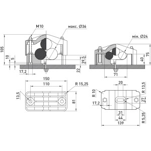 Хомут кабельний KO-3-24-36, 3х(24-36) мм, чорний