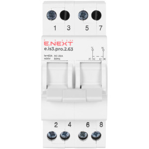 Вимикач на DIN-рейку на три положення e.is3.pro.2.63, 2р, 63А