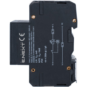 Комбінований ПЗІП e.POmI.1+1 LCF 50/25, клас I+II+III, 1 полюс + N-PE, моноблок