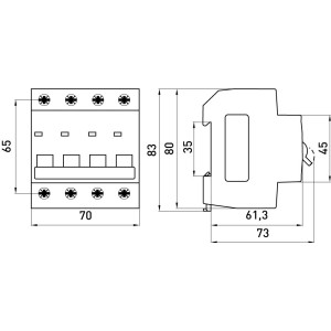 Модульний автоматичний вимикач e.mcb.stand.45.4.C40, 4р, 40А, C, 4,5 кА