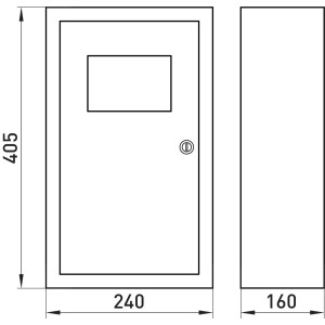 Корпус e.mbox.stand.n.f1.0.z металевий, під 1-ф. лічильник, порожня, навісний, з замком