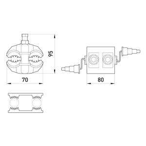 Відгалужувальний проколюючий затискач e.pricking.clamp.pro.50.240.50.120, 50-240 кв.мм/50-120кв.мм