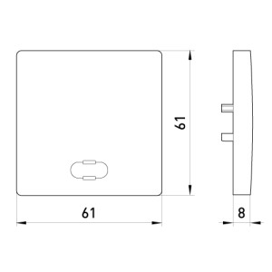 Кнопка e.lux.11651L.pn.l.nickel одинарна "нікель" з підсвіткою