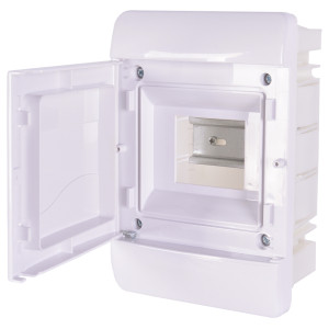 Корпус пластиковий, що вбудовується (PT) 5-модульний, однорядний., IP40, з непрозорими дверцятами