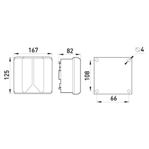 Коробка розподільча e.industrial.db.910.k, 167х125х82 з клемною колодкою