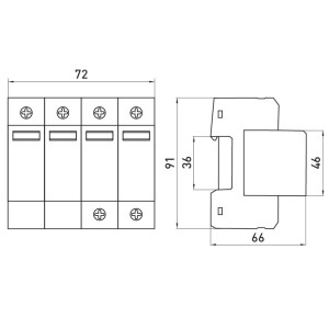 Пристрій для захисту від імпульсних перенапруг e.pro.spd.4B.385, 4P, клас В
