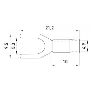 Ізольований наконечник вилковий e.terminal.stand.sv.2.5.green 1.5-2.5 кв.мм, зелений, 100шт