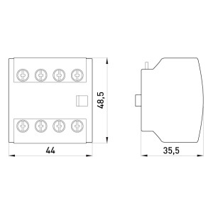 Додатковий контакт e.industrial.au.4.13, 1no+3nc