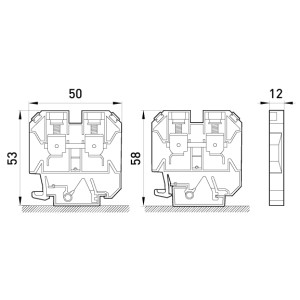 Клемна колодка набірна на DIN-рейку e.tc.din.pro.16, без кришки