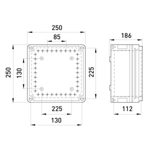 Коробка розподільча пластикова Z3 W 3-3-3-3 IP55 (250*250*186)