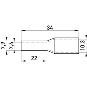 Ізольований наконечник втулковий e.terminal.stand.e25-22.blue 25,0 кв.мм, синій, 100шт