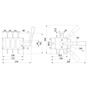 Вимикачі-роз'єднувач e.VR32.P250 перекидний 250А (35В71250)