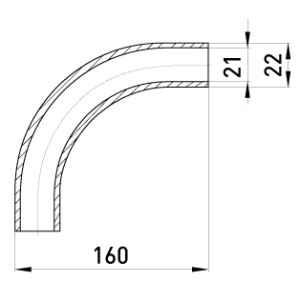 Кутовий з'єднувач металевий e.industrial.pipe.angle.3/4" без різьби, 90 град.