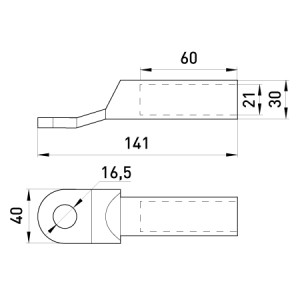Мідно-алюмінієвий кабельний наконечник e.end.stand.ca.dtl.1.240