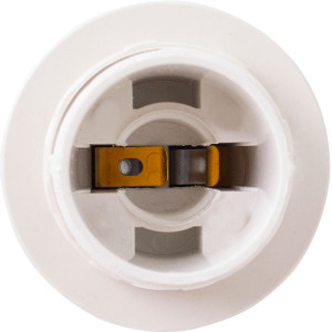 Патрон пластиковий Е14 з гайкою, білий