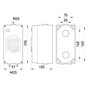 Корпус розподільчий e.industrial.box.4, до 4-х модулів, вологозахищенний, IP65