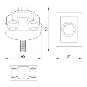 Ізольований затискач e.i.clamp.pro.fhc.b для розподільних пристроїв, тип B