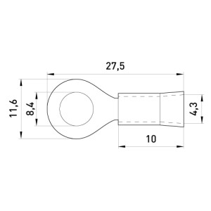 Ізольований наконечник e.terminal.stand.rv1.1,25.8.black 0.5-1.5 кв.мм, чорний, 100шт