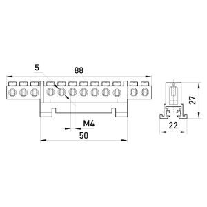 Шина нульова e.bs.stand.1.12 12 отв.