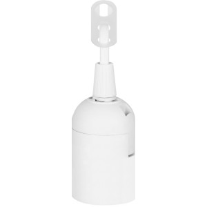 Патрон пластиковий підвісний e.lamp socket pendant..E27.pl.white, Е27, з кабелем 15см та клемною колодкою, білий