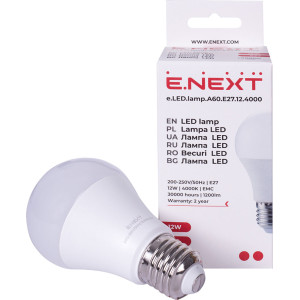 Лампа світлодіодна e.LED.lamp.A60.E27.12.4000, 12Вт, 4000К