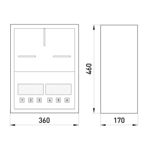 Корпус e.mbox.stand.n.f3.22.z.str металевий, під 3-ф. лічильник, навісний, 22 мод., з замком, вулична