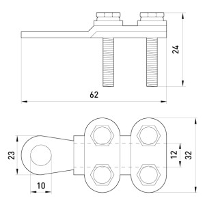 Наконечник кабельний e.end.stand.clamp.50.70 на гвинтах