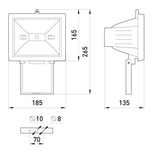 Світильник e.halogen.500.black 500Вт, чорний прожектор