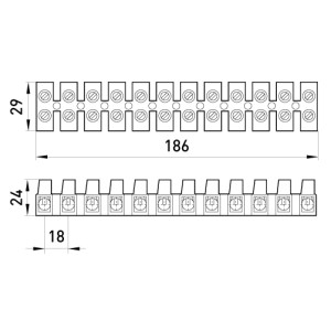 Клемна колодка ділима, 12груп e.tc.stand.12.25, 60 А