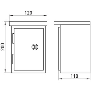 Корпус e.mbox.stand.n.04.z металевий, під 4мод., герметичний IP54, навісний, з замком