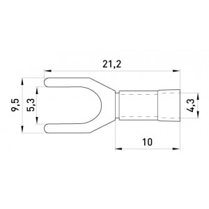 Ізольований наконечник вилковий e.terminal.stand.sv.1,25.5.grey 0.5-1.5 кв.мм, сірий, 100шт