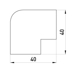 Плоский кут e.trunking.blend.angle.stand.40.16 для короба 40х16мм