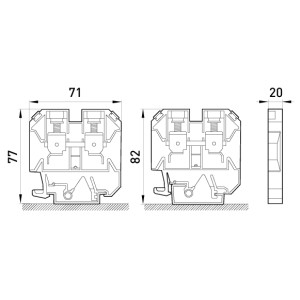 Клемна колодка набірна на DIN-рейку e.tc.din.pro.70, без кришки