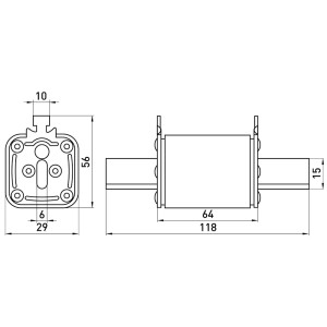 Запобіжник плавкий e.fuse.NT0.100, габарит 0, 100А